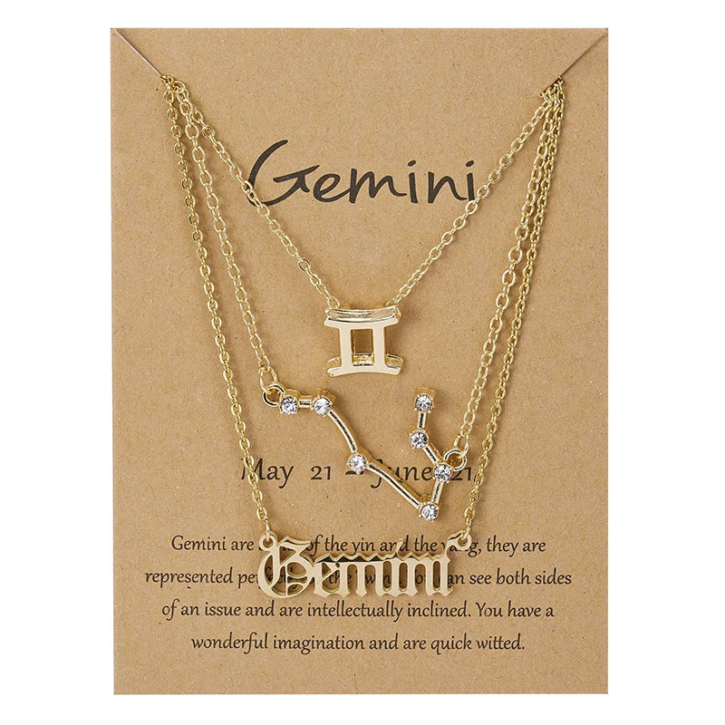 Zodiac Sign Necklace Set