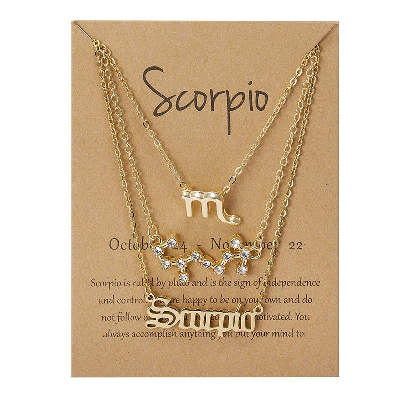 Zodiac Sign Necklace Set
