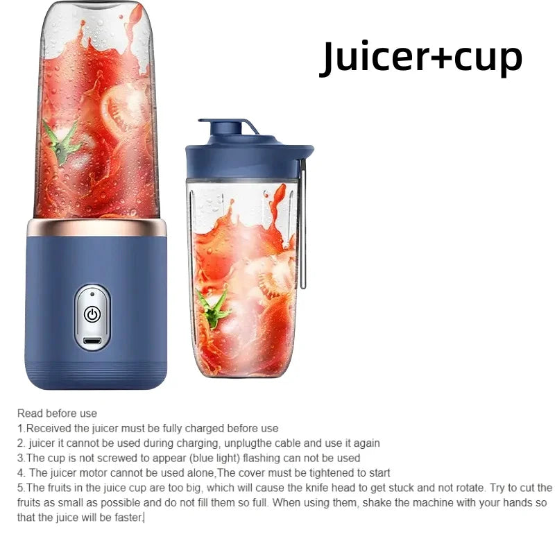 Portable Juicer Cup 6 Blade Blender