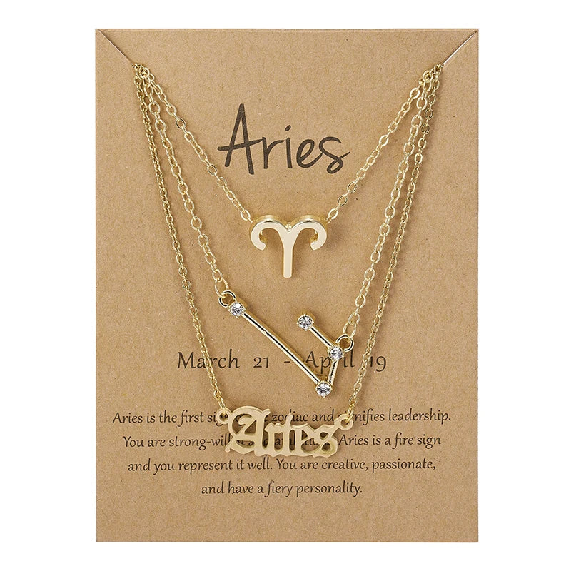 Zodiac Sign Necklace Set