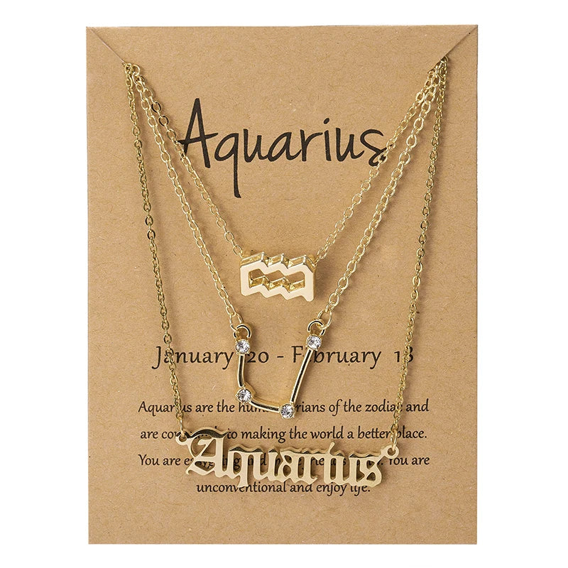 Zodiac Sign Necklace Set