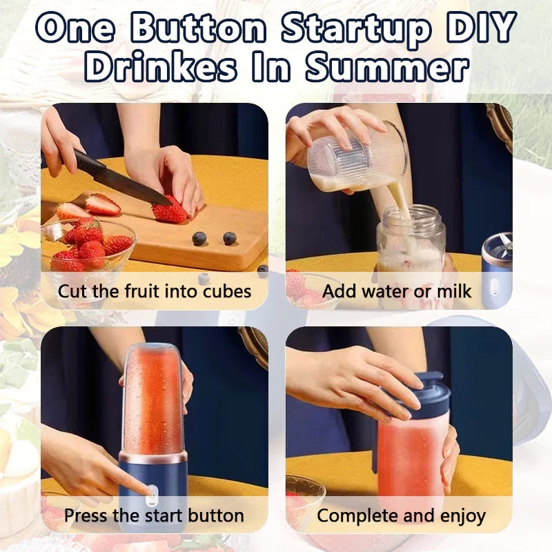 Portable Juicer Cup 6 Blade Blender