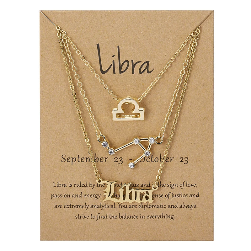 Zodiac Sign Necklace Set