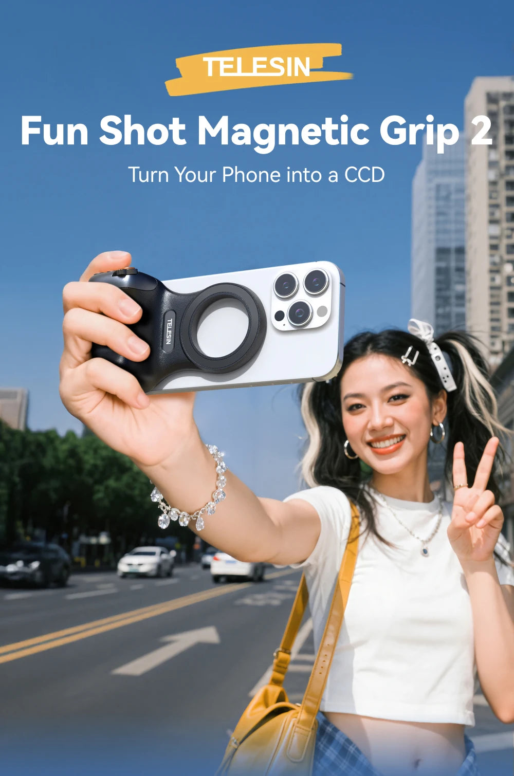 Magnetic Phone Camera Grip