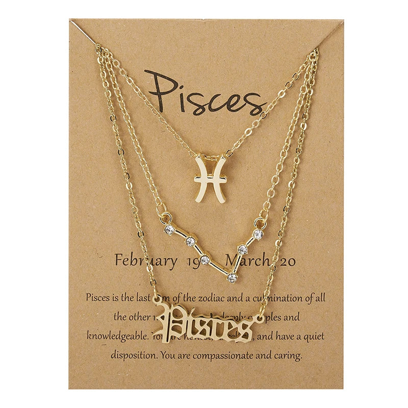 Zodiac Sign Necklace Set