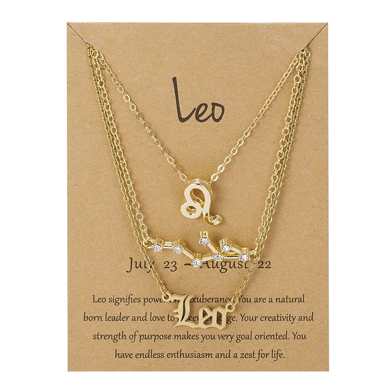 Zodiac Sign Necklace Set