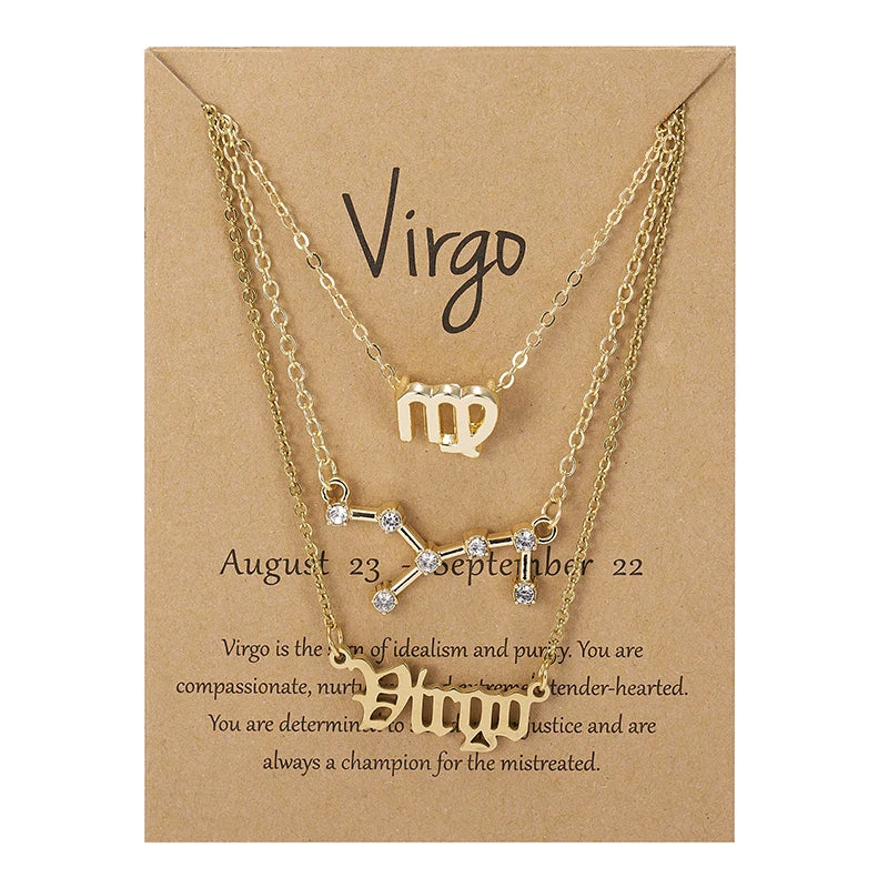 Zodiac Sign Necklace Set