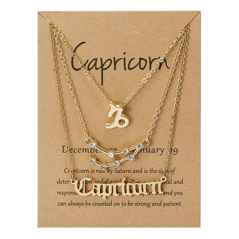 Zodiac Sign Necklace Set
