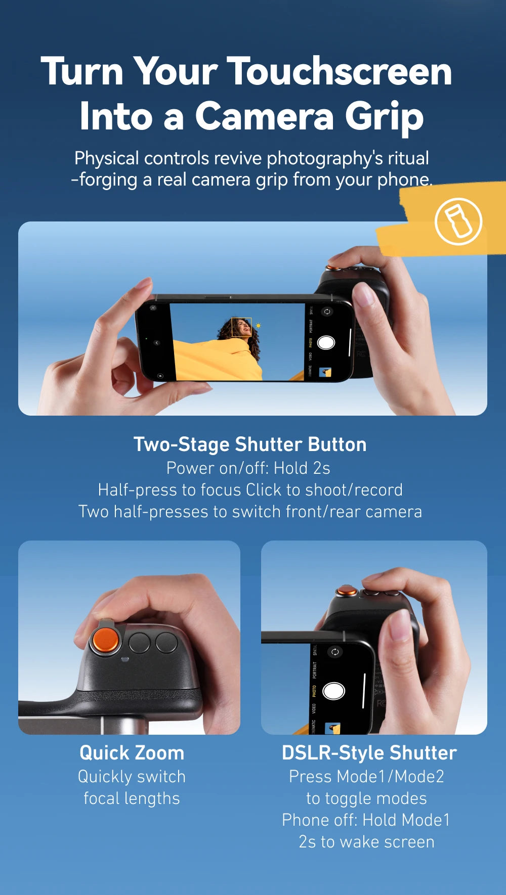 Magnetic Phone Camera Grip