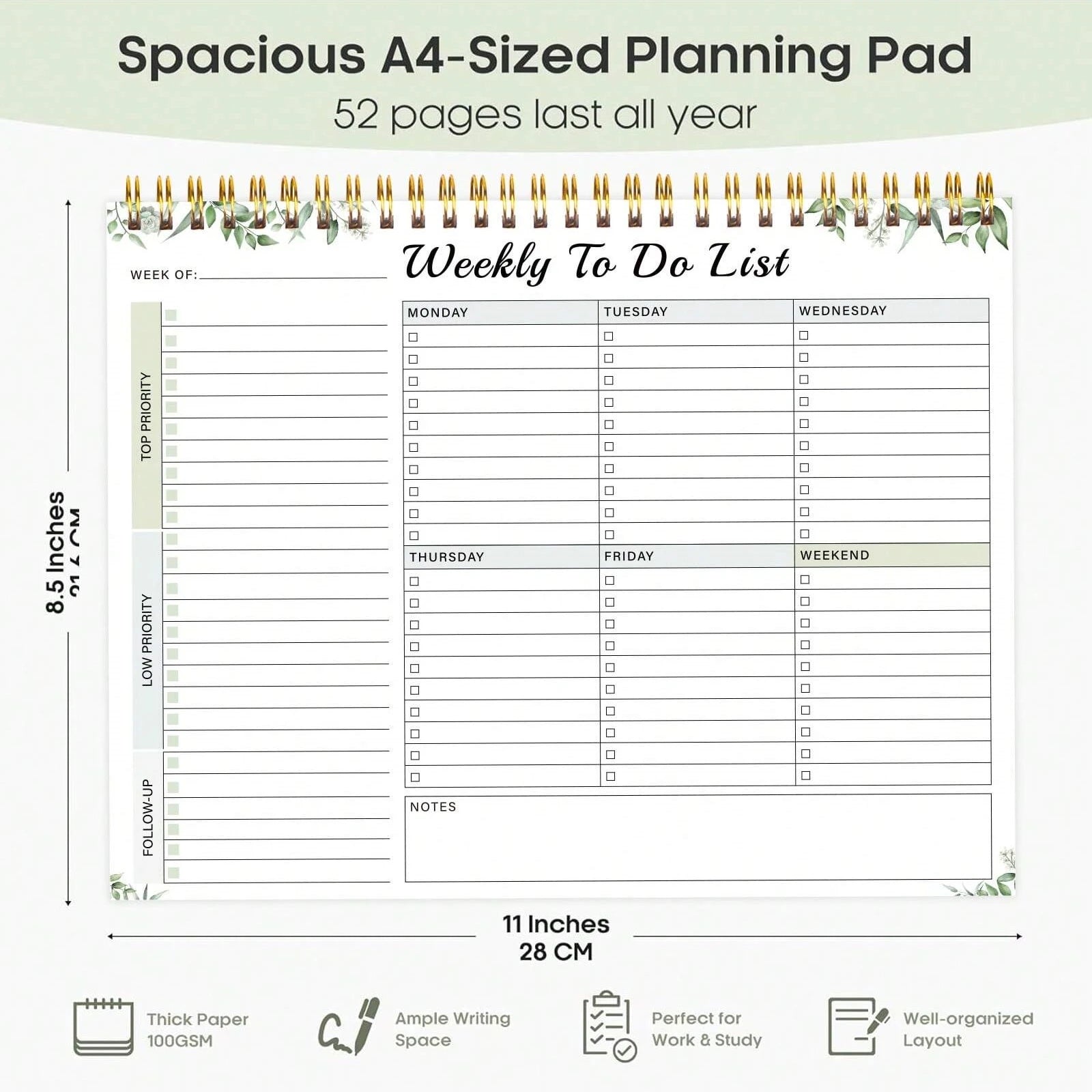 Weekly Planner To-Do List 52 Page
