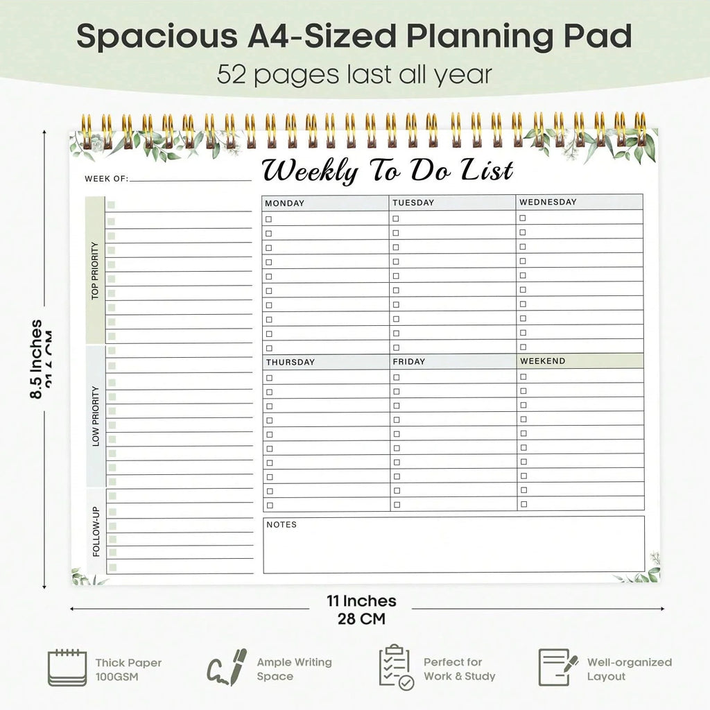 Weekly Planner To-Do List 52 Page