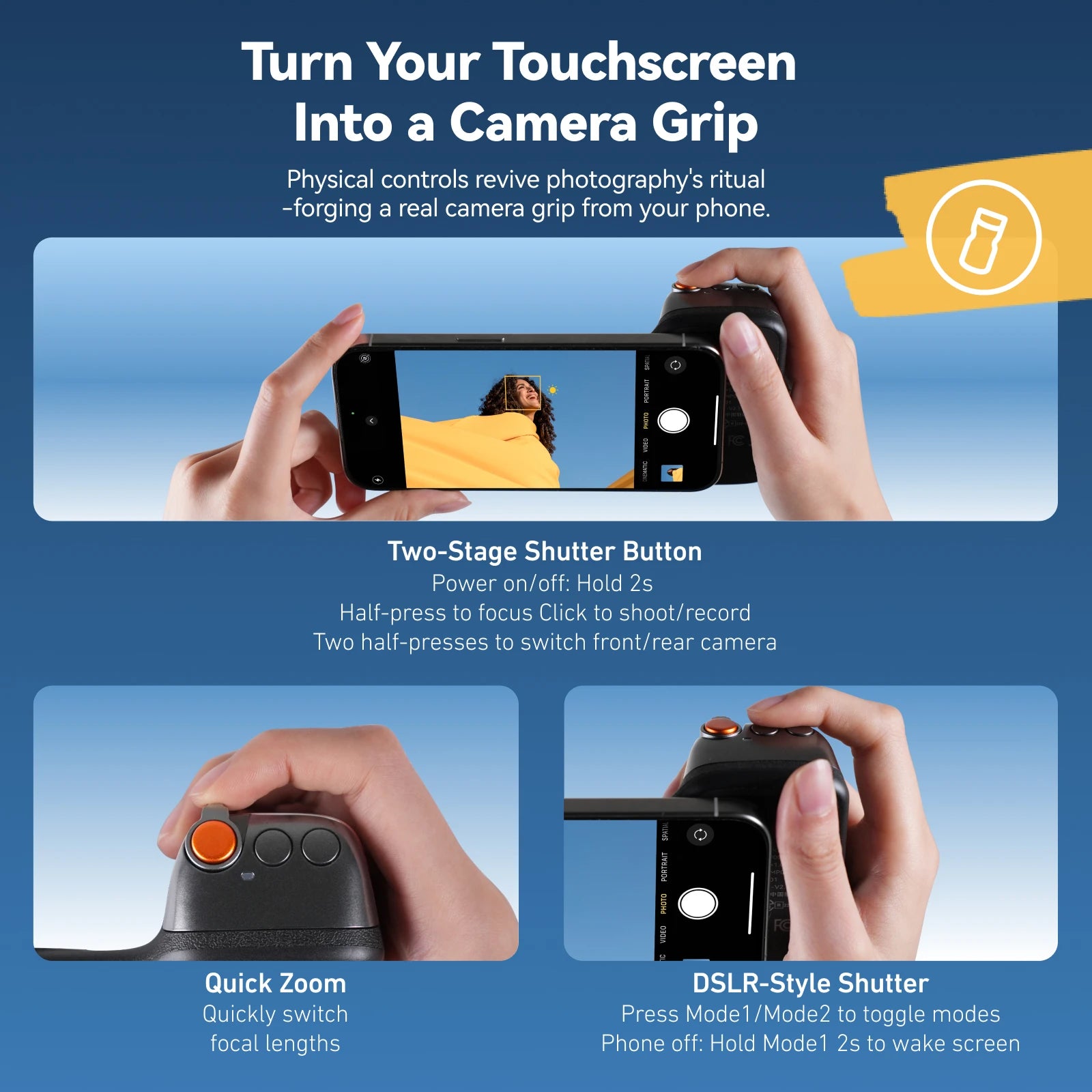 Magnetic Phone Camera Grip