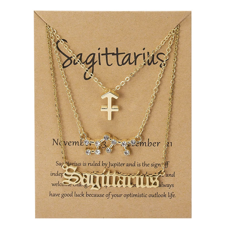 Zodiac Sign Necklace Set