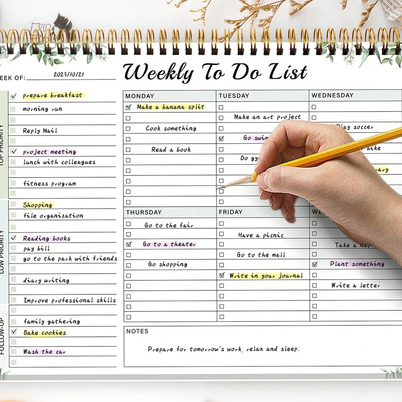 Weekly Planner To-Do List 52 Page