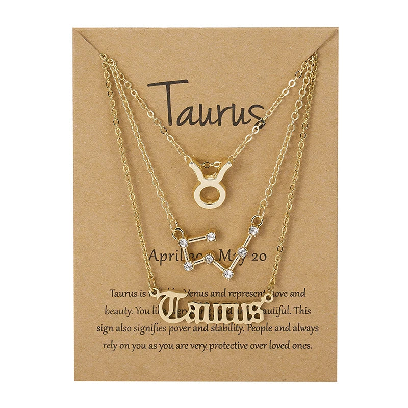 Zodiac Sign Necklace Set